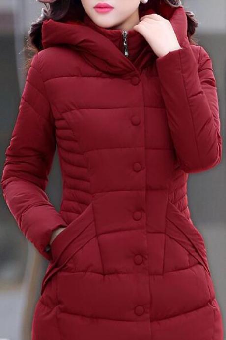 Warm Thick Long Women's Hoodie Coat