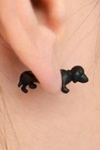3d Cute Dog Through Single Earring