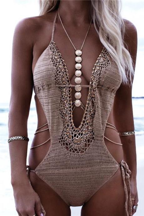 Sexy Fashion Texture Simple Carved Disc Body Chain