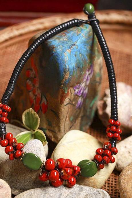Folk Kiln Ceramics Long Necklace