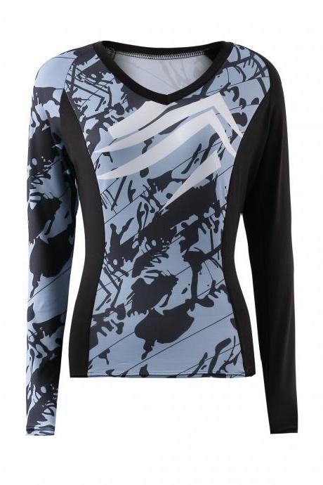Fashion Sports Style Patchwork Print Women's Sweatshirt