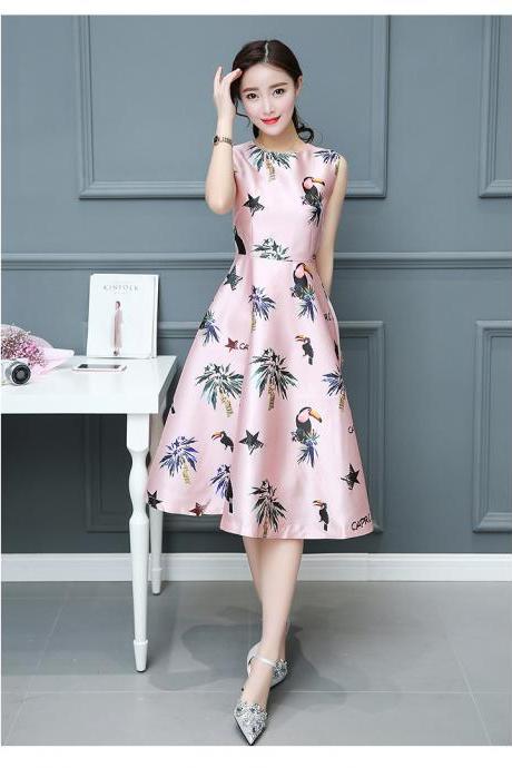 2017 Summer Fashion Sleeveless Print Dresses