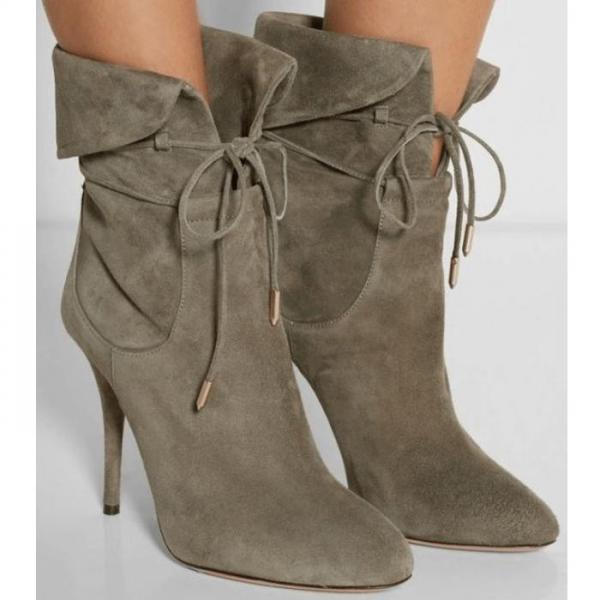 lace up calf heels