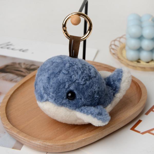Wool baby whale car key chain pendant Plush Doll schoolbag Pendant-4