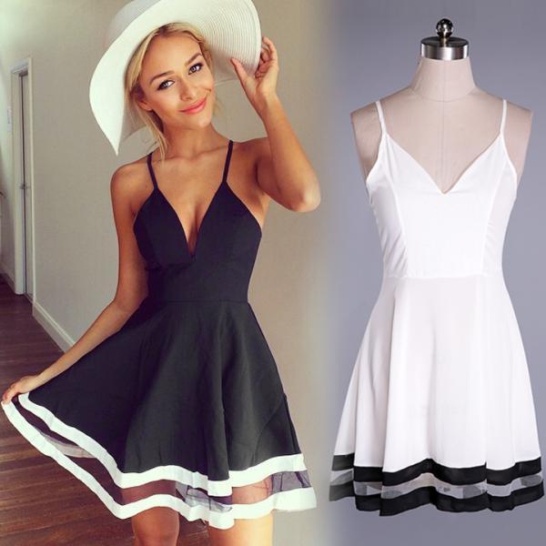 New Fashion Lady Women S Casual Mini Dress Sexy Strap Dress On Luulla