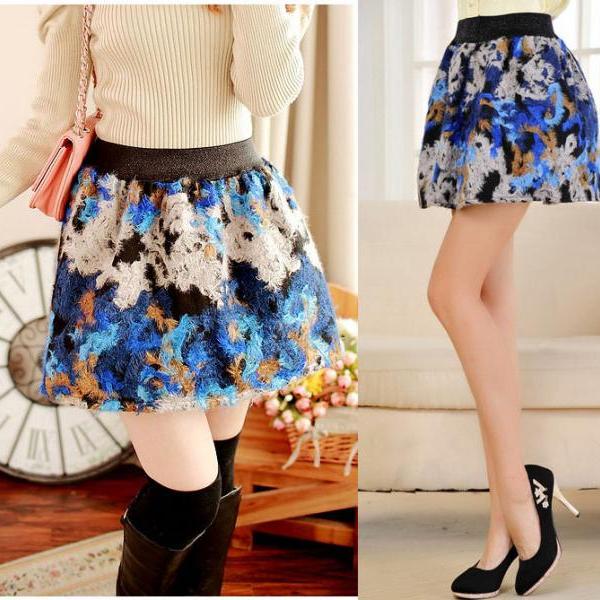 New Arrival Autumn Winter Vintage Ball Gown Floral Short Wool Blend ...