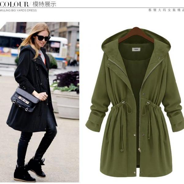 Long Sleeves Printed Zipper Coats