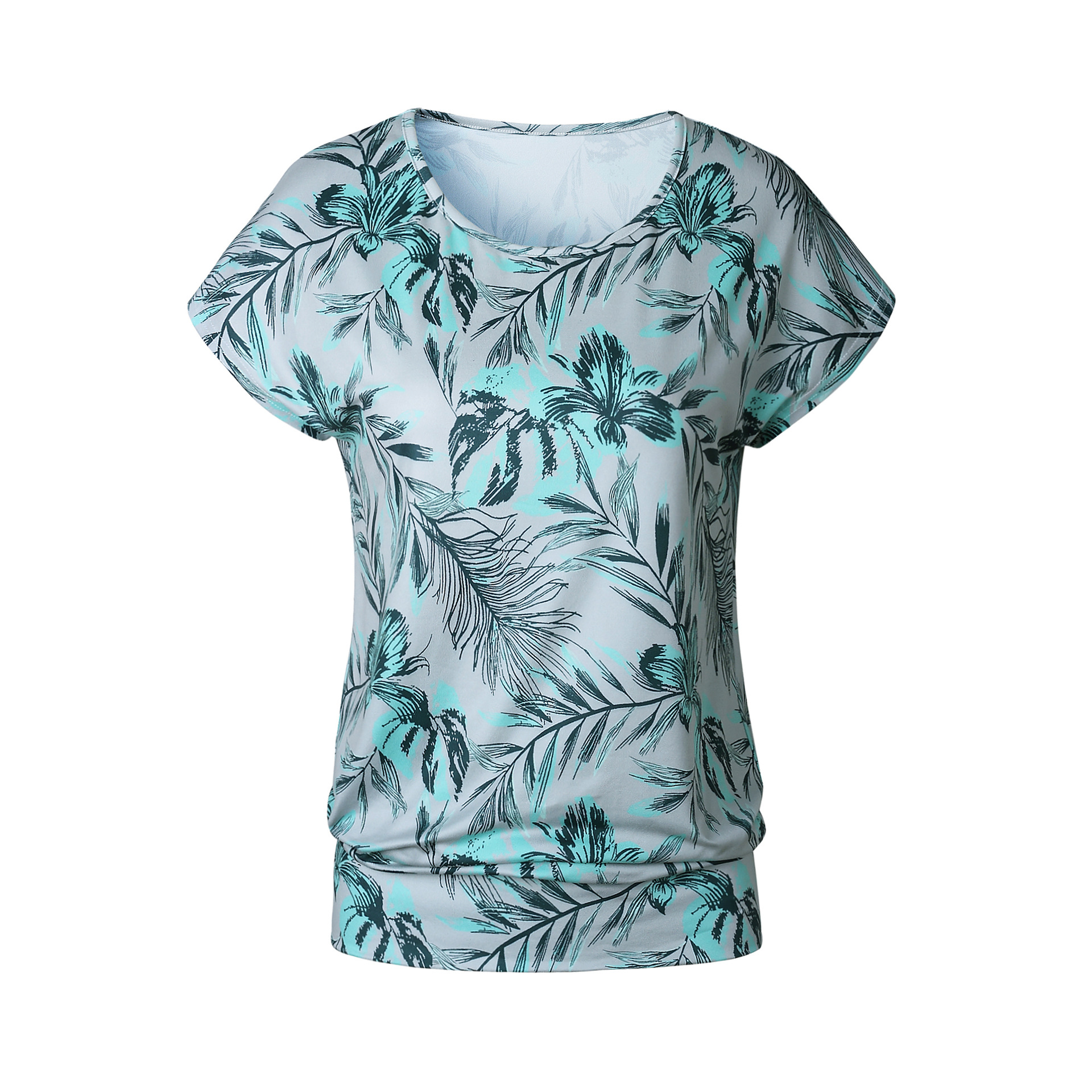 Summer Leaves Print Fashion Short Sleeves T-shirt on Luulla