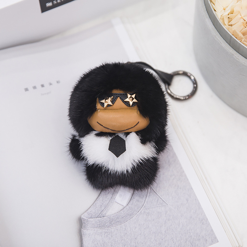 Mink Hair Rabbit Car Key Pendant Lovely Long Eared Rabbit Plush Dead ...