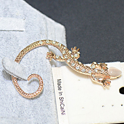 Rose Gold Lizard Ear Cuff Clip On Earring on Luulla