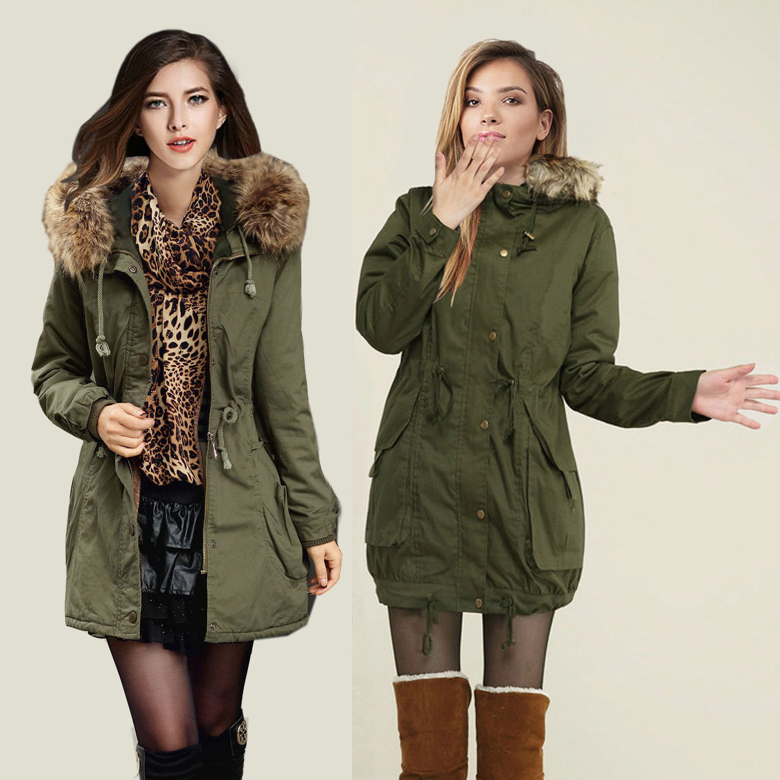 Momens Faux Fur Long Hooded Coat on Luulla