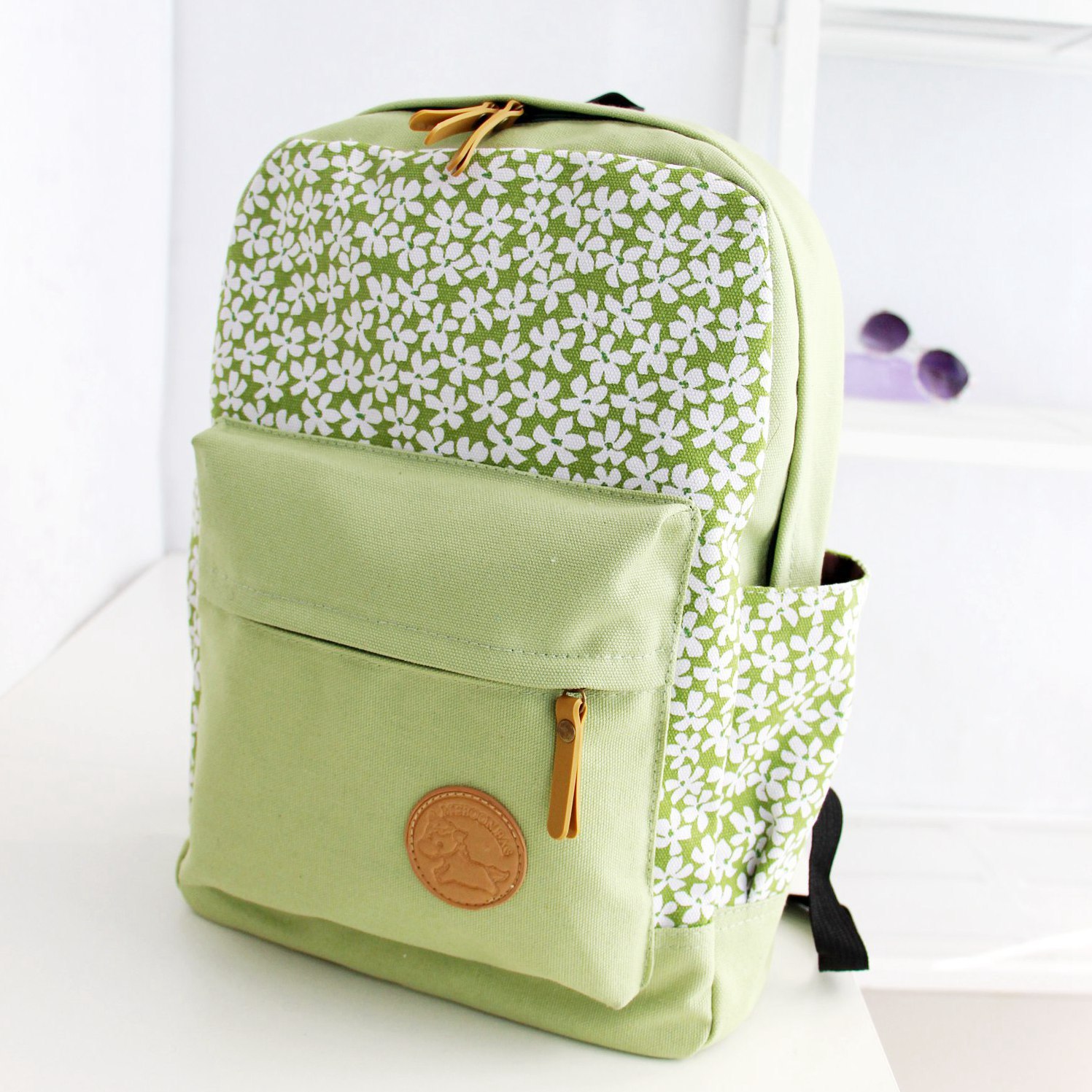 Lace Floral Print Korean Style Canvas School Backpack on Luulla