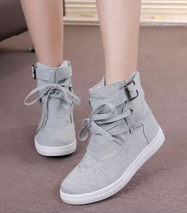 high top buckle sneakers