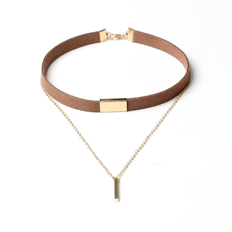 Gold Bar Layer Choker Necklace on Luulla
